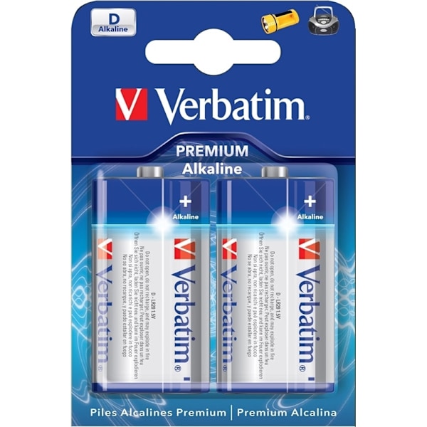 Verbatim  paristot D(LR20), 2x Alkaline, 1,5 V