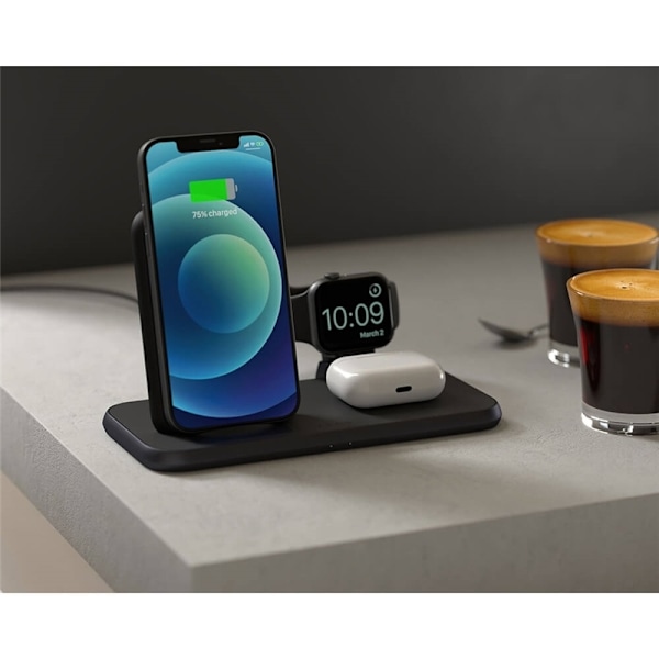 ZENS 4i1 Qi Bordlader 10W inkl 45W USB-C PD Sort