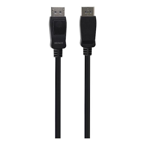 Deltaco DisplayPort-kabel, 1m, 8K, DP 1.4, DSC 1.2, LSZH svart