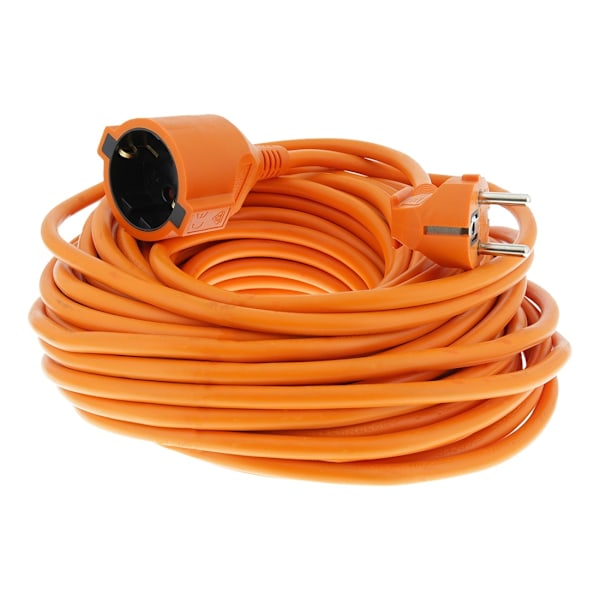 DELTACO yksiosainen jatkojohto, IP20 H05VV-F 3G1.5 20m, Oranssi