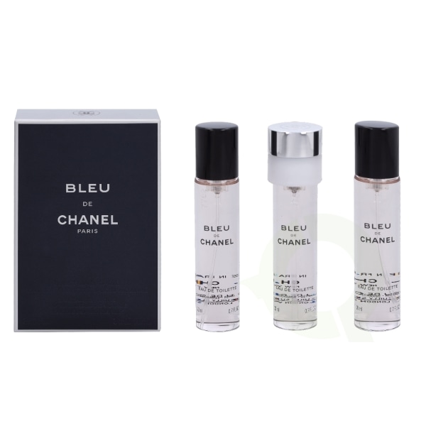 Chanel Bleu De Chanel Pour Homme Giftset 60 ml, 3x Edt Spray Refill 20ml - Twist and Spray - Travel Sprays