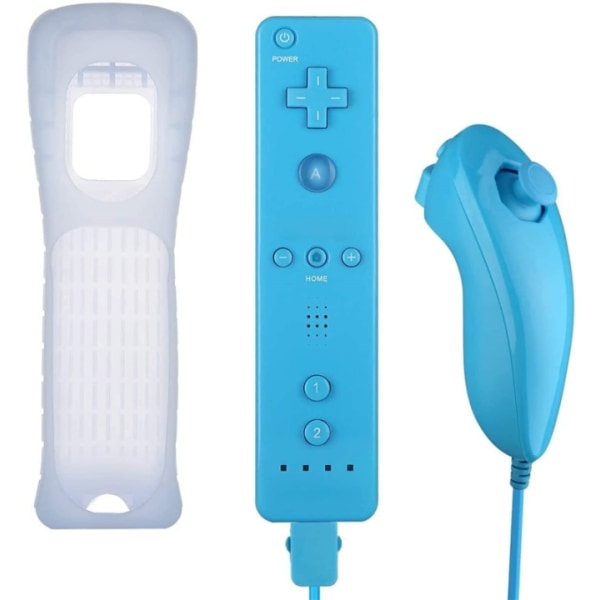 Remote Plus + Nunchuck Wii-Wii U:lle, Vaaleansininen