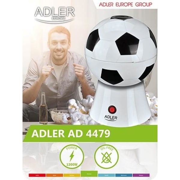Adler popcornmaskin som ser ut som en fotboll