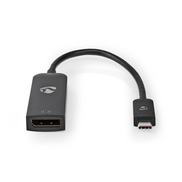 Nedis USB-Câ„¢ Adapter | USB 3.2 Gen 1 | USB-Câ„¢ Han | DisplayPort Hun | 8K@30Hz | 0.20 m | Runde | Nikkelplateret | PVC | Sort | Box