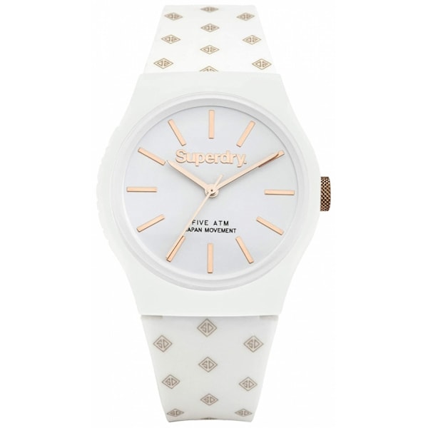 Superdry SDSYG166WRG - 38mm kello 5 barin vedenkestävyydellä, Valkoinen/Kultainen