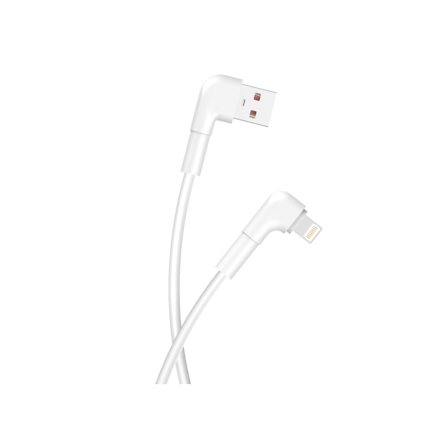 Maxlife MXUC-09 Vinklet kabel USB - Lightning 1,0 m 2,4A, Hvid