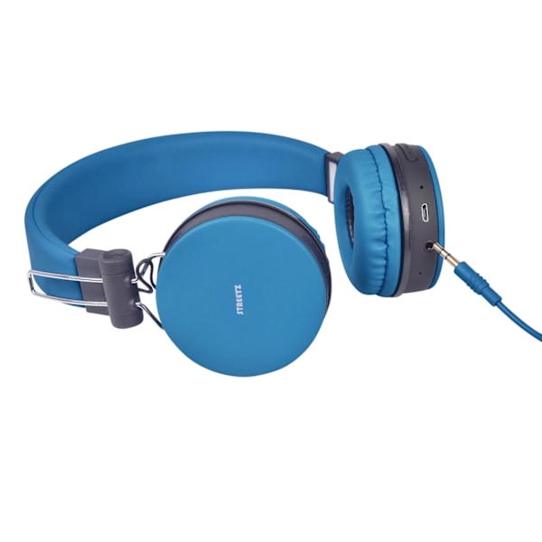 STREETZ Vikbart on-ear BT headset, 3.5 mm, blå Blå