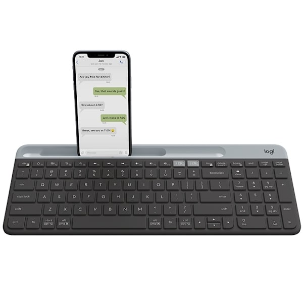 Logitech K580 tangentbord Trådlös RF + Bluetooth Dansk, Finsk, Norsk, Svensk gra