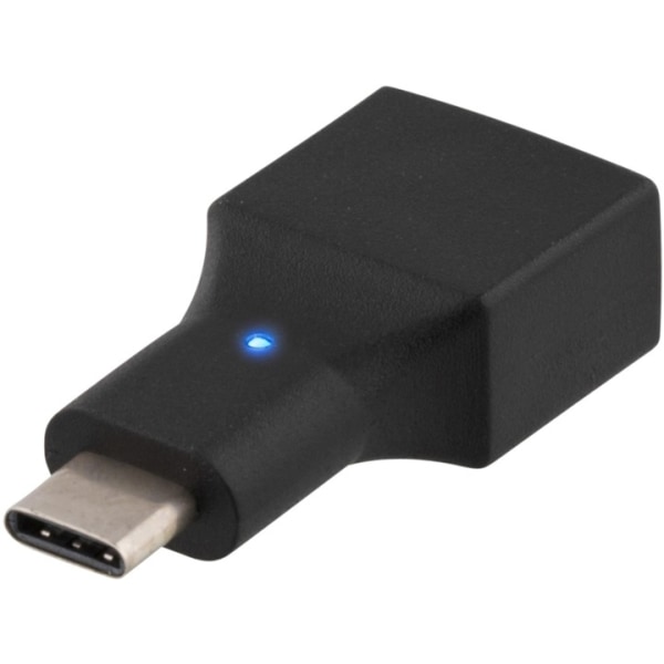 DELTACO USB 2.0 adapter, Typ C - Typ A hona, svart