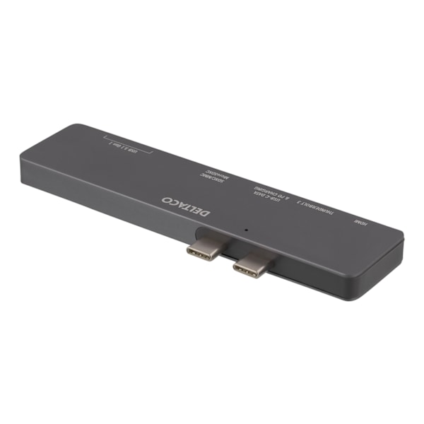 DELTACO Dual USB-C dock for MacBook Pro 2016, Thunderbolt 3, 100W USB-