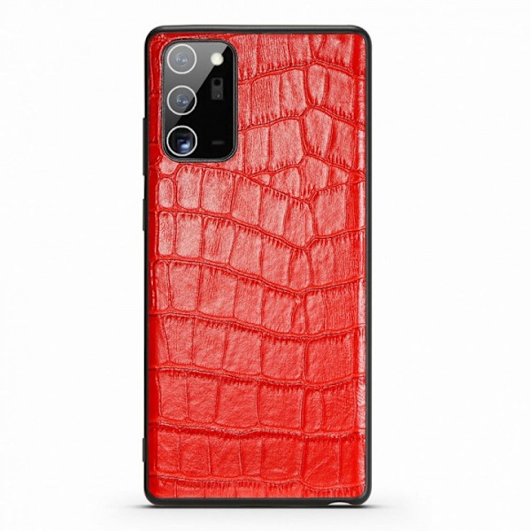 Skal i läder till Samsung Note 20 Ultra, Röd Röd