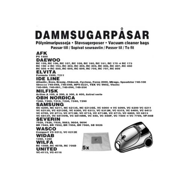 Champion Dammpåsar Nilfisk/OBH/Severin 5st
