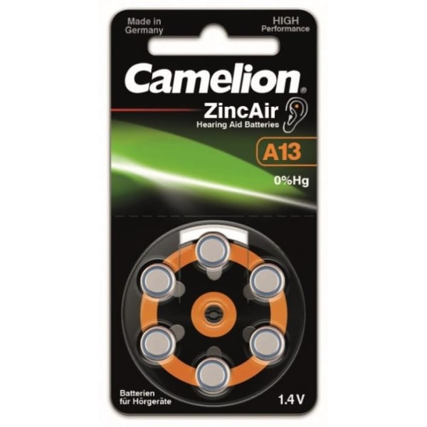 Camelion no 13 för hörapparater, 6-pack, bäst före 2024-01