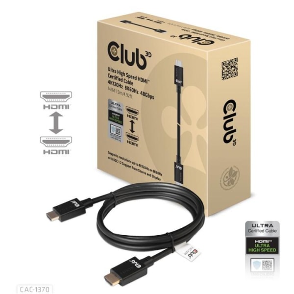 CLUB3D CAC-1370 HDMI-kabel 1,5 m HDMI Typ A (standard) Svart