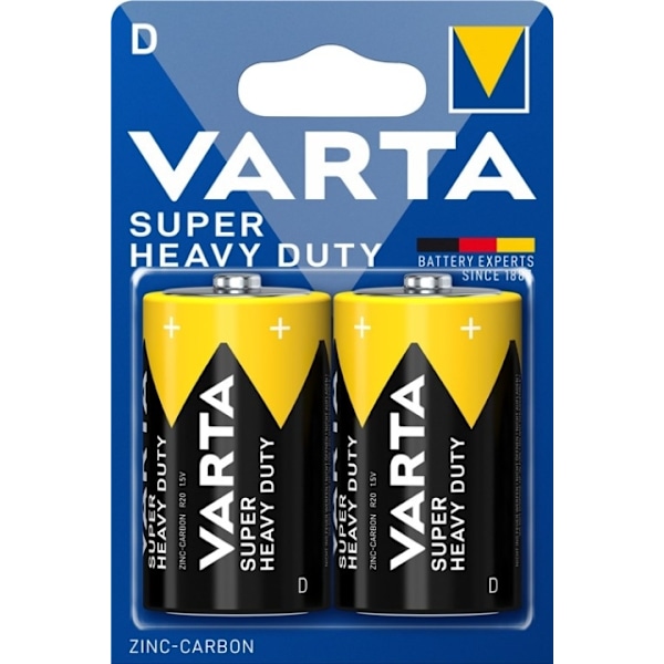 Varta R20/D (Mono) (2020) batteri, 2 st. blister Zink- kol batteri, 1,5 V