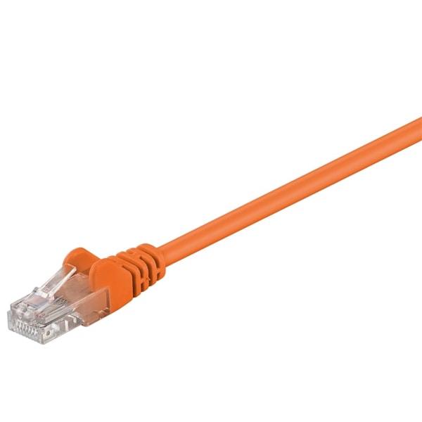 Goobay Patchkabel CAT 5e, U/UTP, orange, 1 m kopparklädd aluminiumtråd (CCA)