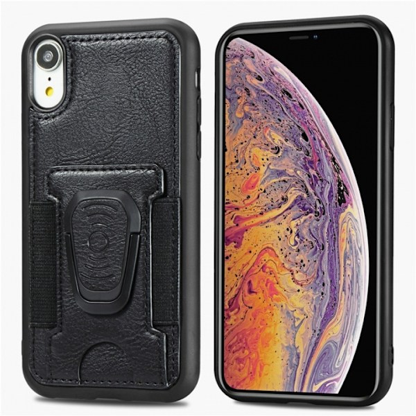 Mobilcover med ringeholder til iPhone 12 Pro Max, Sort Svart
