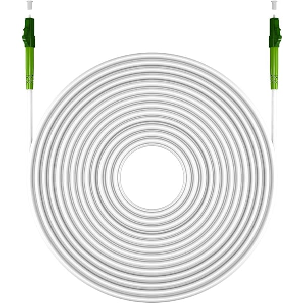 Goobay Lyslederkabel (FTTH), Singlemode (OS2) White, hvid (Simplex), 3 m fiberoptisk kabel, LC-APC (8°) stik > LC-APC (8°) stik, halogenfri kabelkappe