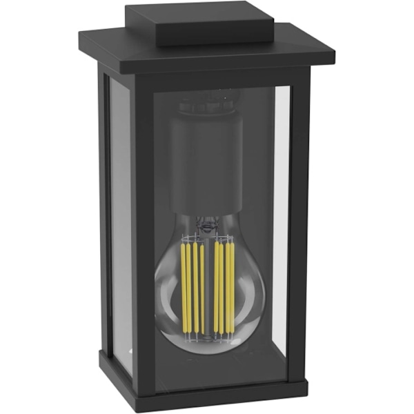 Philips Mirth væglampe (E27-fatning) IP44 Aluminium/Glas Sort Sort