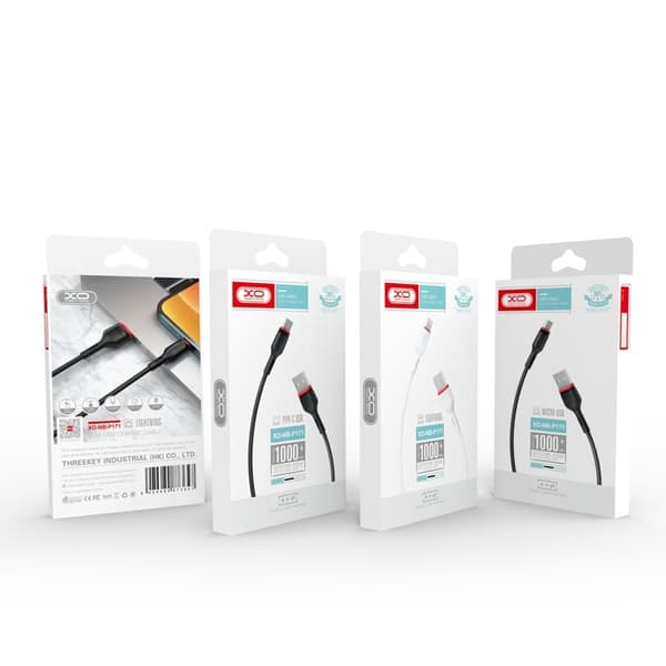 XO Kabel USB - USB-C, 1,0 m, 2,4A, Svart