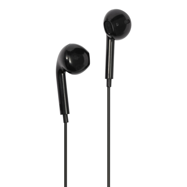STREETZ Semi-in-ear earphones, 3-button, USB-C, black Svart