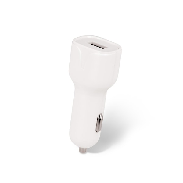 Setty Biloplader USB-stik med Lightning-kabel 1m, 2,4A, Hvid