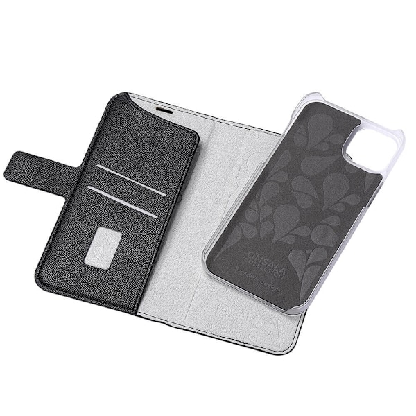Onsala COLLECTION Eco Wallet 2 card iPhone 14 Plus 6,7" Midnight Black Svart