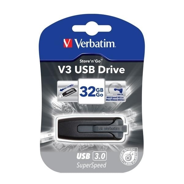 Verbatim USB 3.0 Store-N-Go V3 32GB (49173) Sort, Grå