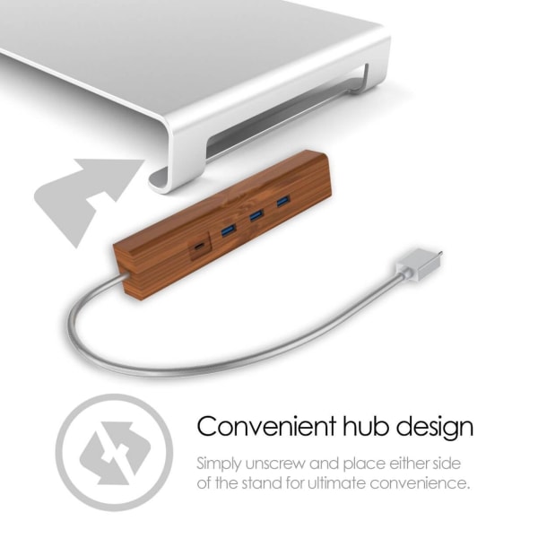 Desire2 Laptop/Monitor Stander Universal 3x USB-A, 1x Type-C, Sø