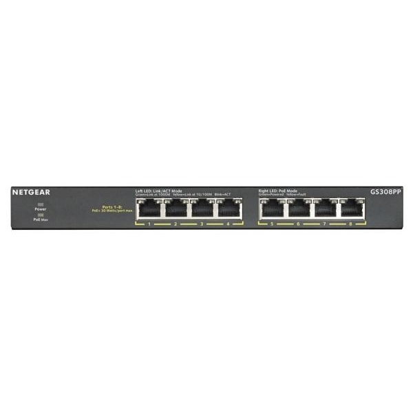 Netgear 8PT GE UMANAGED SWCH W/POE/POE+