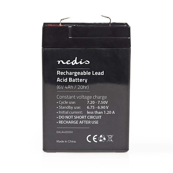 Nedis Uppladdningsbart blybatteri | Bly-syra | Uppladdningsbara | 6 V | 4500 mAh