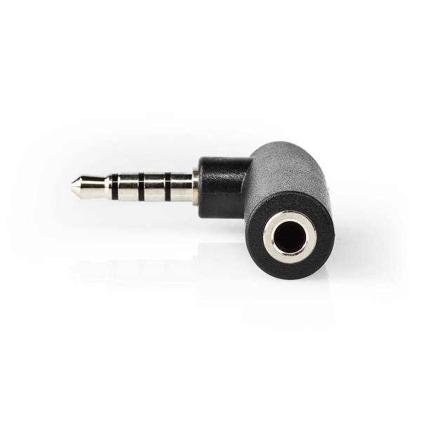 Nedis Stereo Audio Adapter | 3.5 mm Hanstik | 3.5 mm Hunstik | Nikkelplateret | Vinkel 90° | Metal | Sort | 10 stk. | Plastikpose