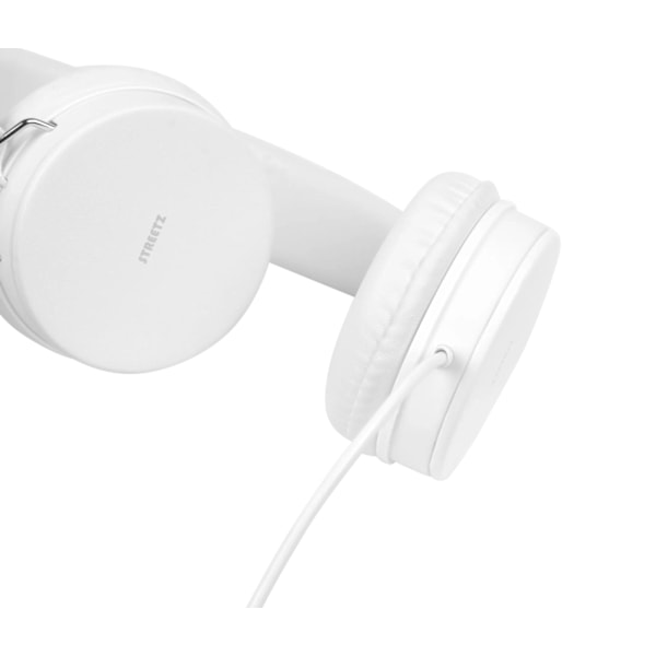 STREETZ headset for smartphone, microphone, 1-button, 1,5m, white Vit