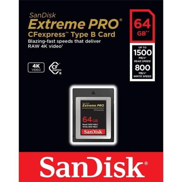 Sandisk Minneskort Cfexpress Extreme Pro 64Gb Sdcfe 1500Mb/S 800