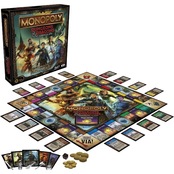 Hasbro Gaming Monopoly Dungeons and Dragons brädspel, EN