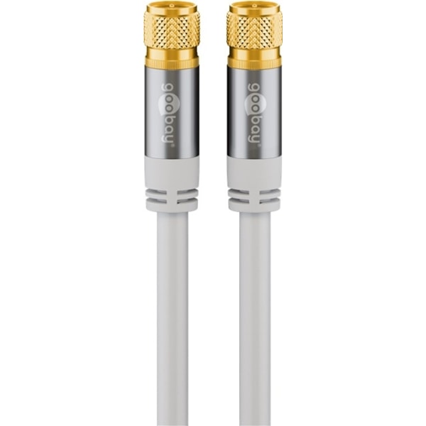 Goobay SAT-antennkabel (135 dB), 4x skärmad guldpläterad, F-plugg > F-plugg