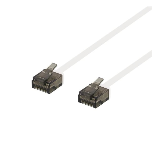 DELTACO U/UTP Cat6a patch cable, flat, 0.5m, 1mm thick, white