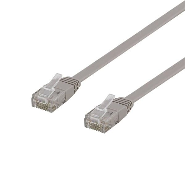 DELTACO U/UTP Cat6 patchkabel, flat, 7m, 250MHz, grå
