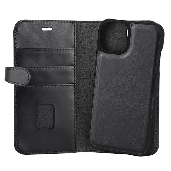 Buffalo 2in1 Leather 3 card MagSeries iPhone 13/14/15 Black Svart