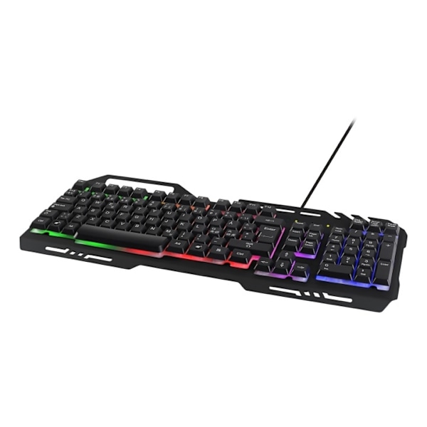 DELTACO GAMING - Tangentbord, RGB bakgrundsbelysning, USB, Nordisk Layout, metal Svart