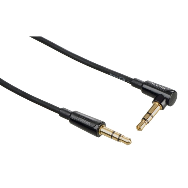 HAMA Kabel Audio 3.5mm-3.5mm Vinklad Coiled Guld Svart 0.75m