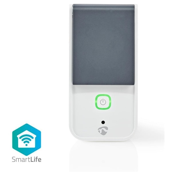 Nedis SmartLife Smart Plug | Wi-Fi | IP44 | Effektmåler | 3680 W | EU stik / Type F (CEE 7/7) | -30 - 40 °C | Android™ / IOS | Grå / Hvid