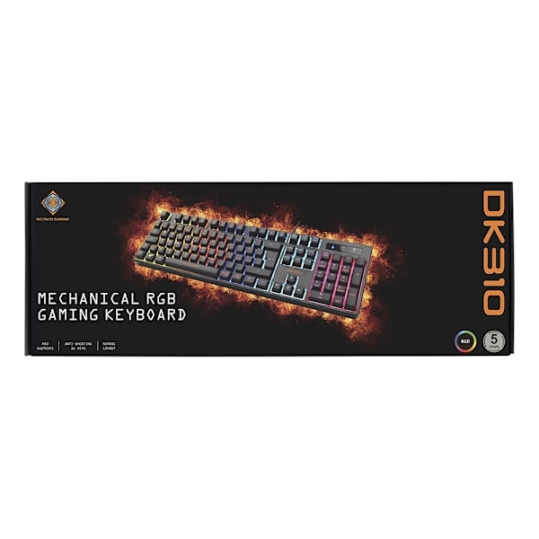 DELTACO GAMING DK310 Mechanical keyboard, Red switches, RGB, black