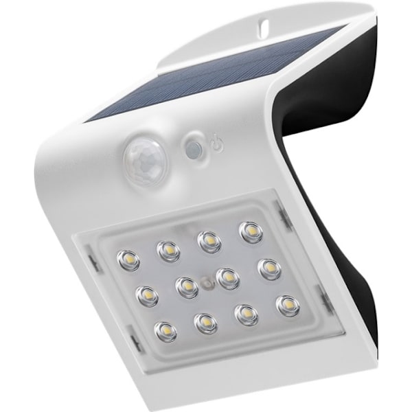 Goobay LED-solcelle-væglampe med bevægelsessensor, 1,5 W neutral hvid lysløsning til indgange, carporte og trapper