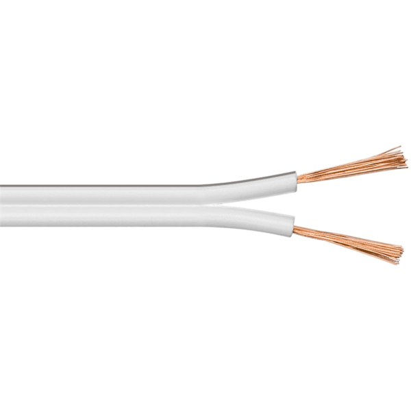 Goobay Högtalarkabel vit CCA 25 m rulle, tvärsnitt 2 x 0,75 mm²