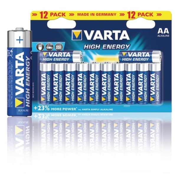 Varta Batteri alkaline AA/LR6 1.5 V High Energy 12 pack