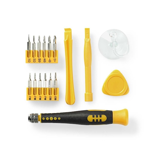 Nedis Phone/tablet repair set | 17-in-1 | Läsplatta / PC / Smartphone | Philips bits | Slitsade bits | Pentalobe-bits | Tri-wing-bits