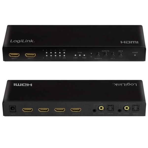 LogiLink HDMI-matriisikytkin 4K/60Hz ARC HDCP HDR CEC