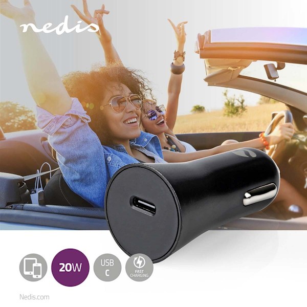 Nedis Billaddare | 20 W | 1.67 / 2.22 / 3.0 A | Antal utgångar: 1 | Port typ: USB-C™ | Automatiskt val av Spänning
