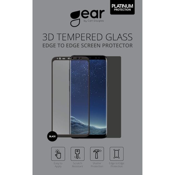 GEAR Hærdet Glas 3D Full Cover Sort Samsung J5 (2017) Transparent